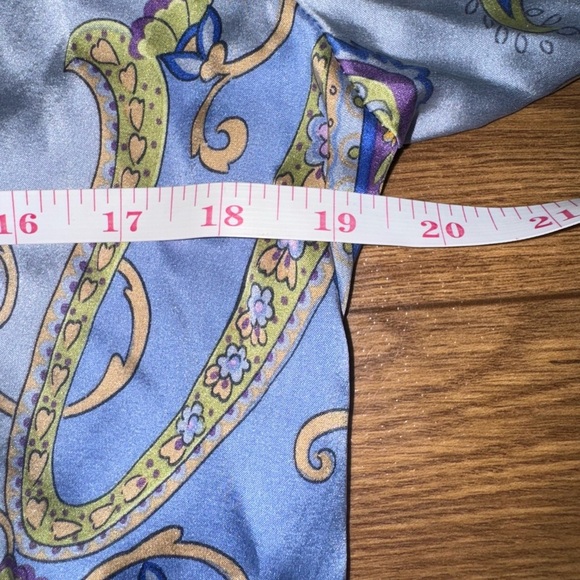 Vintage Talbots Stretch Paisley Print Silk Blend Button Up Women 10 - Picture 6 of 7